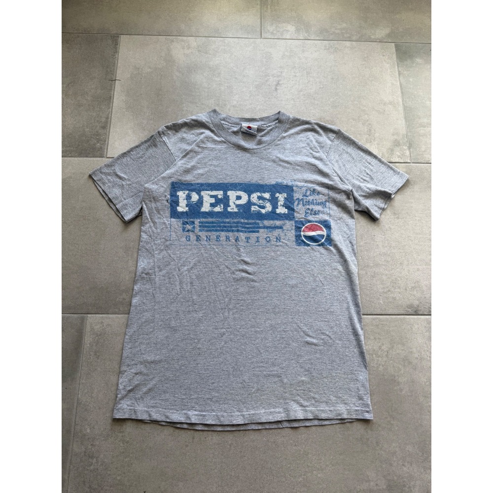 Vintage Promo 90's Pepsi Graphic T-Shirt Gray Mens Size M Made in USA Retro